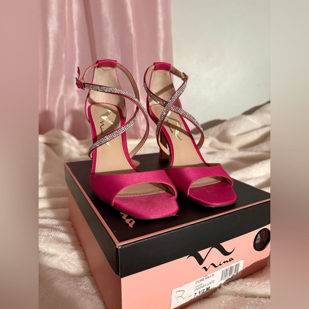 Nina Women's Pink Strappy Heels